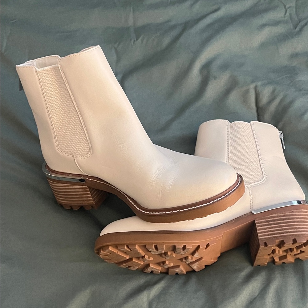 Vince Camuto Off-White Ankle Booties